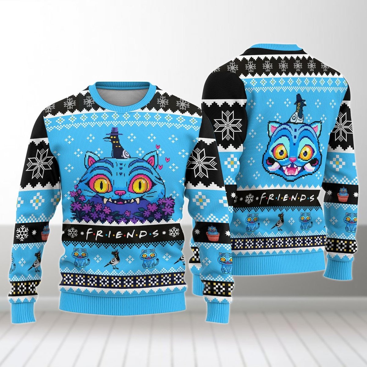 Derpy Tiger Friends Bird Ugly Sweater Cute Animal Lovers Christmas Gift