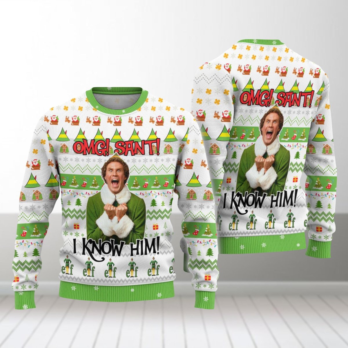 Elf Costume Ugly Sweater Funny Christmas Cosplay Holiday Party Gift