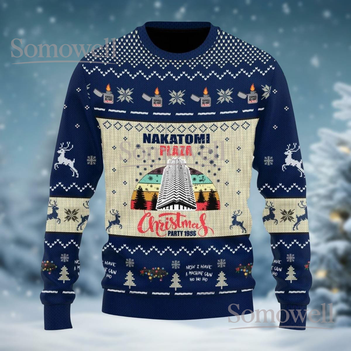 Nakatomi Plaza Christmas Party 1988 Ugly Sweater Die Hard Retro Holiday Gift
