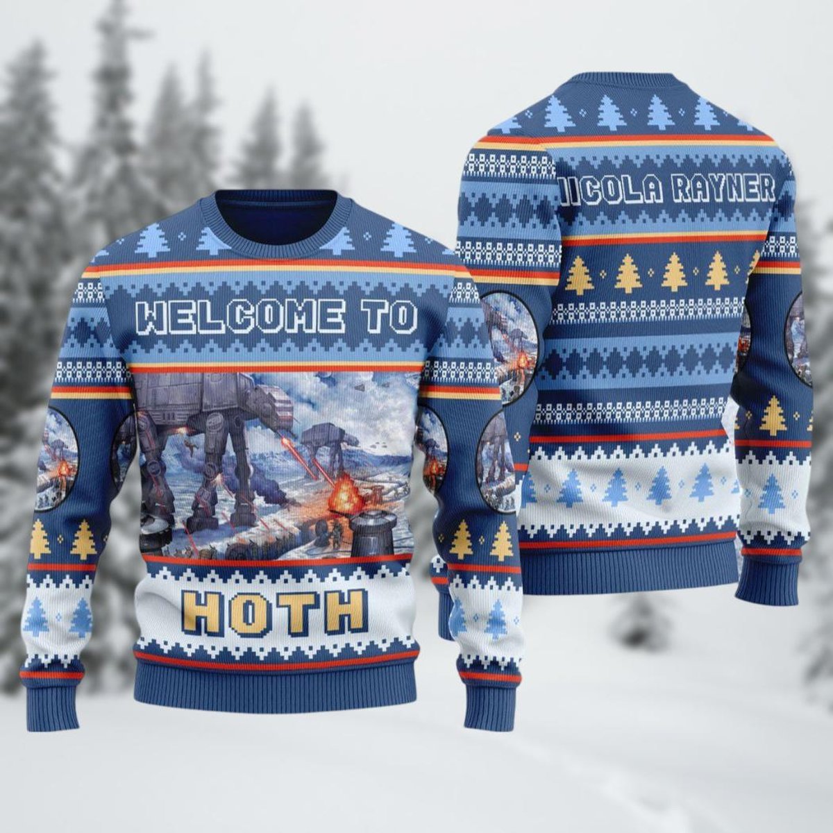 Star Wars Hoth Planet Ugly Sweater Sci Fi Movie Fans Space Christmas Gift