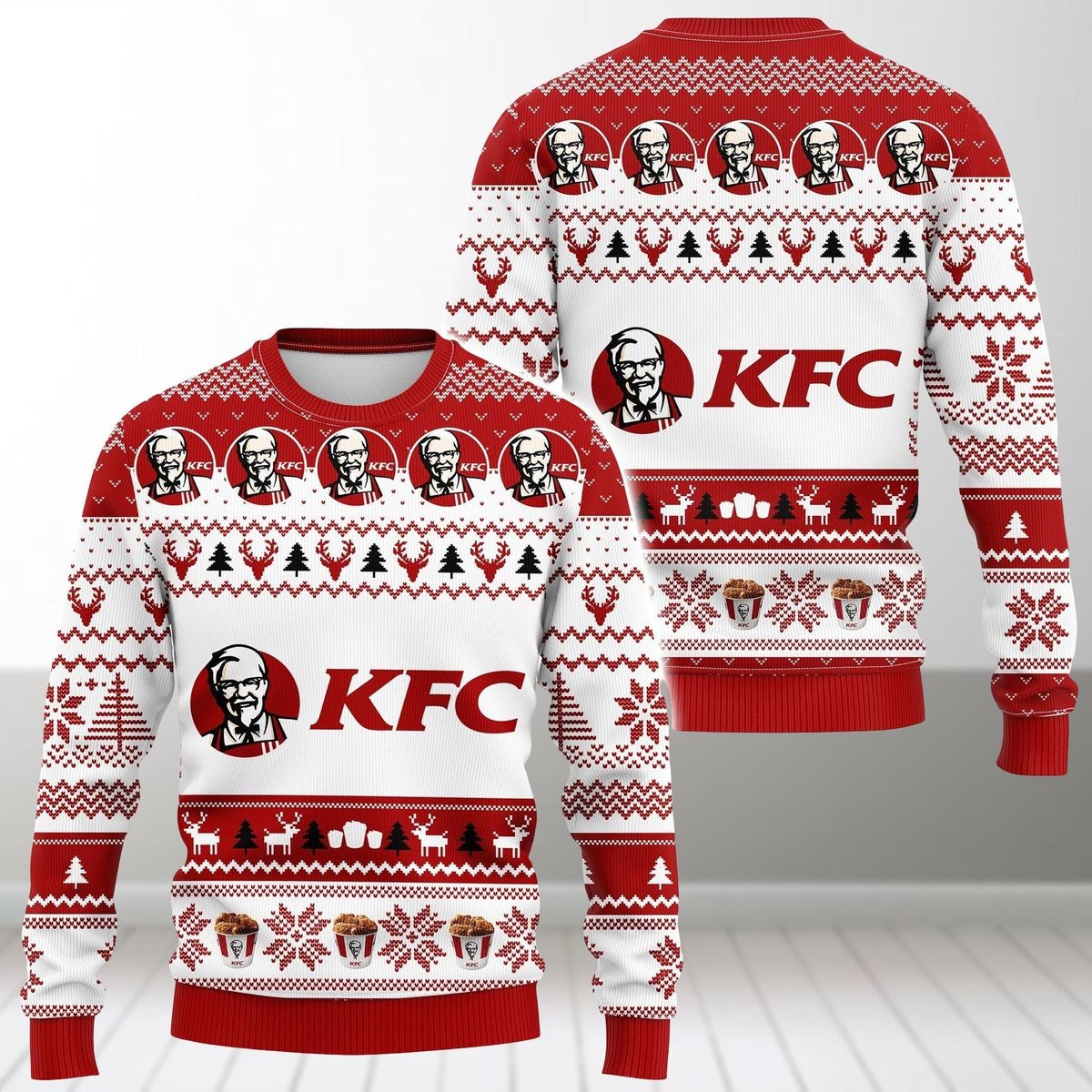 KFC Colonel Sanders Ugly Sweater Funny Food Lovers Christmas Holiday Gift