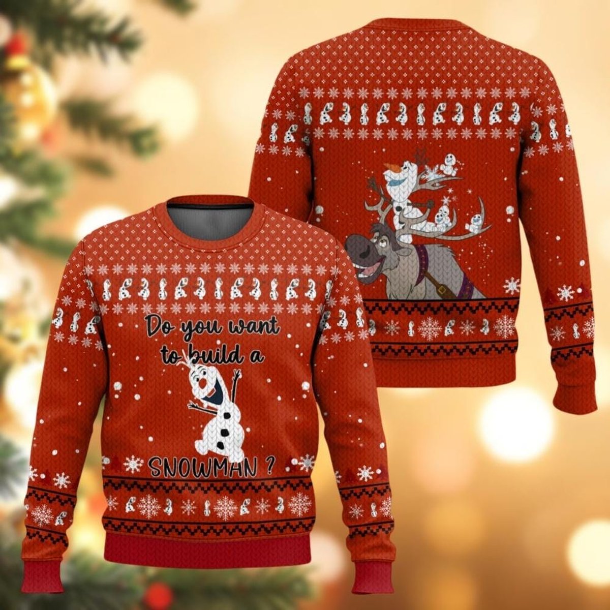 Olaf Do You Want To Build A Snowman Ugly Christmas Sweater Funny Holiday Gift