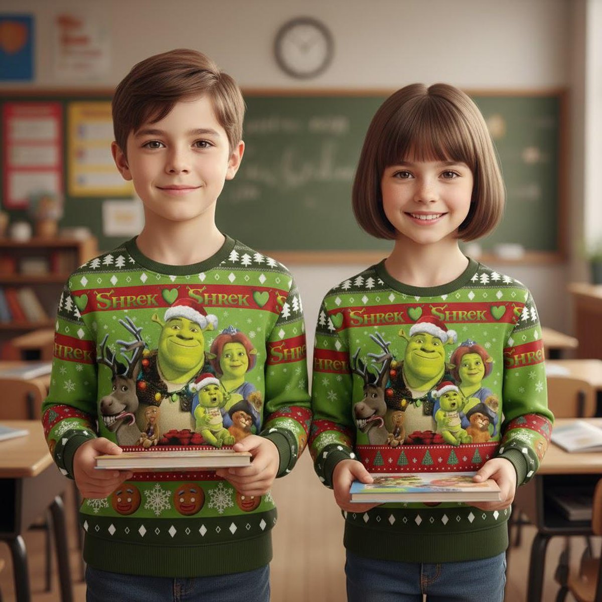 Shrek Family Ugly Sweater Funny Movie Fans Cute Christmas Gift For Kids
