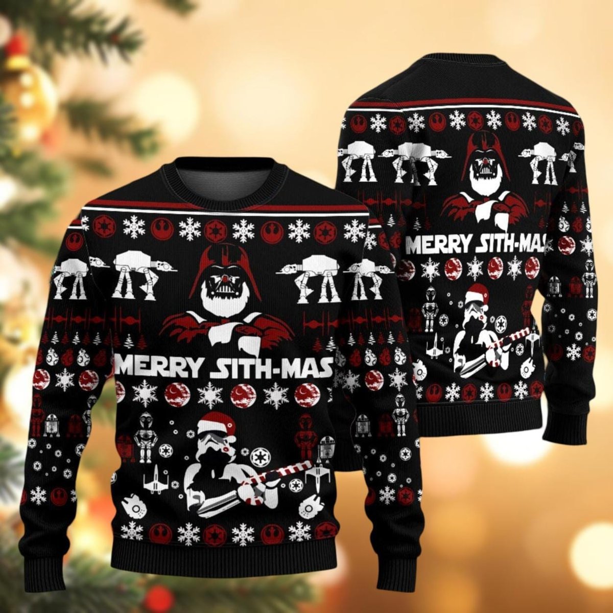 Merry Sithmas Darth Vader Ugly Christmas Sweater Funny Holiday Pullover Gift