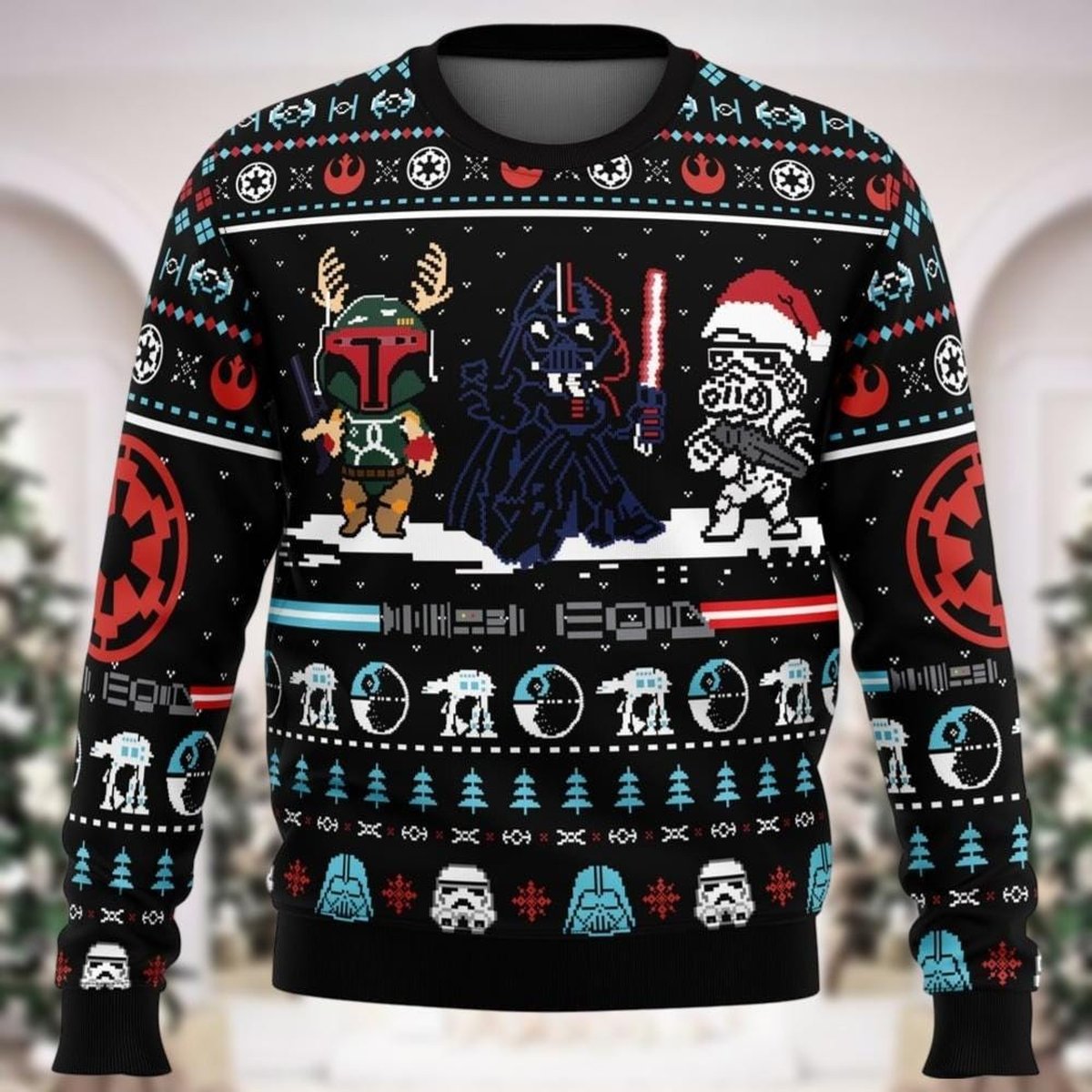 Star Wars Pixel Style Ugly Sweater Christmas Gift For Fans 2025