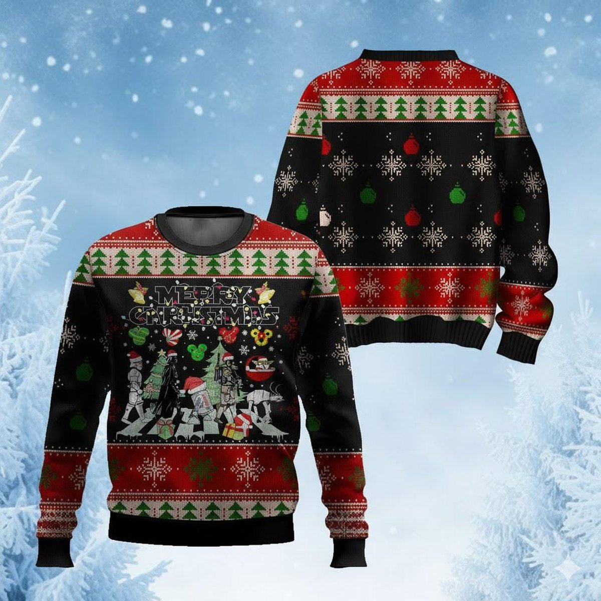 Star Wars Merry Christmas Parade Sweater Black Holiday Knit