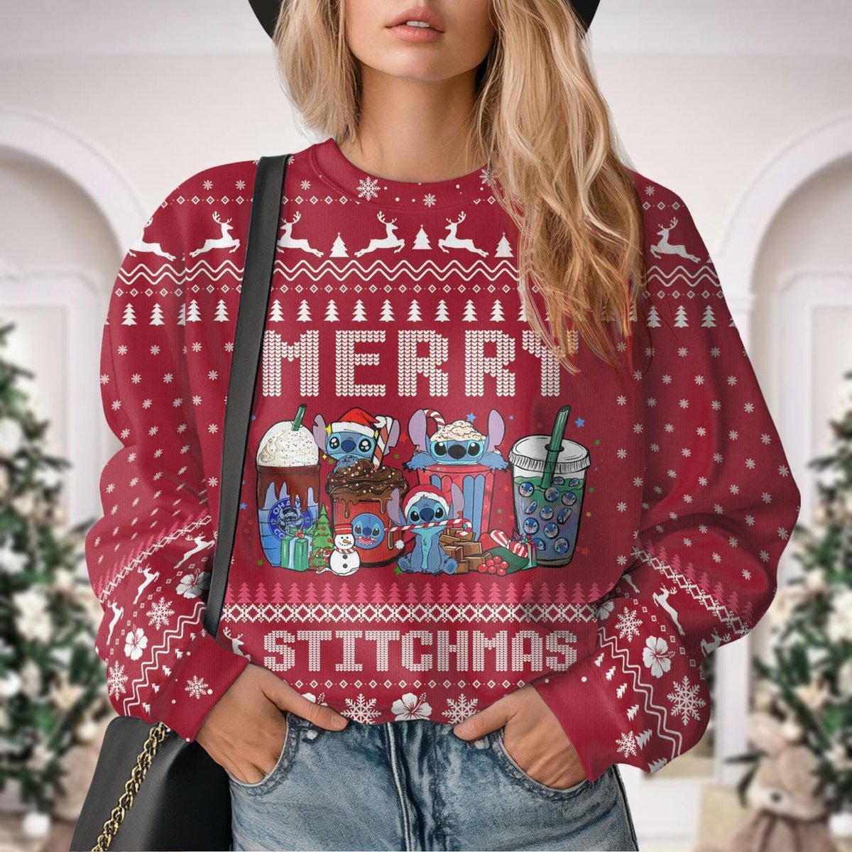 Merry Stitchmas Christmas Ugly Sweater Cute Disney Stitch Gift