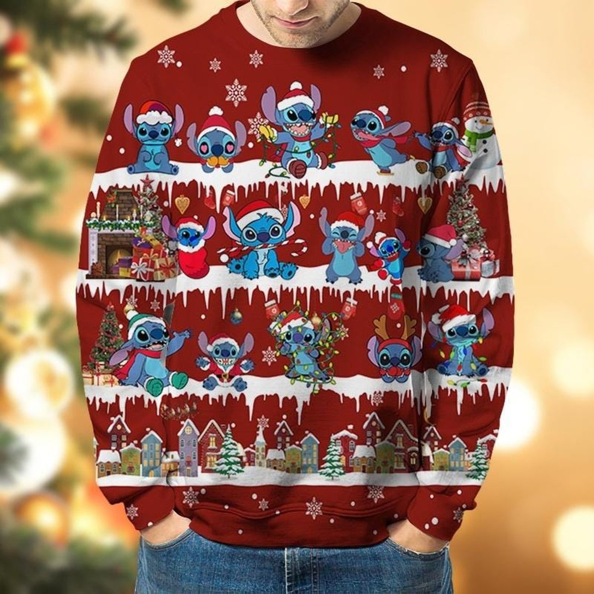 All Over Stitch Pattern Ugly Christmas Sweater Funny Holiday Pullover Gift