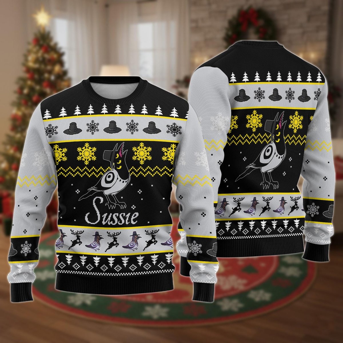 Sussie Bird Pattern Ugly Sweater Christmas Winter Style