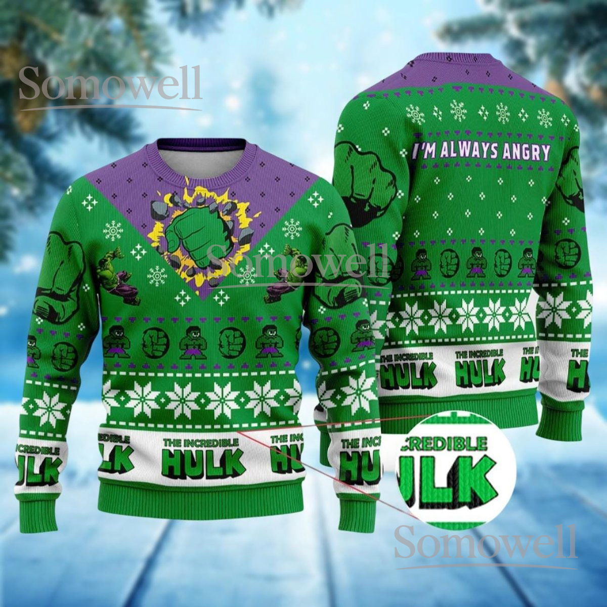 Hulk Christmas Green Ugly Sweater The Incredible Hulk Angry Hero Funny Holiday Knit Jumper