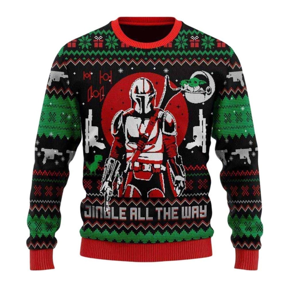 The Mandalorian Baby Yoda Ugly Christmas Sweater Funny Star Wars Holiday Jumper