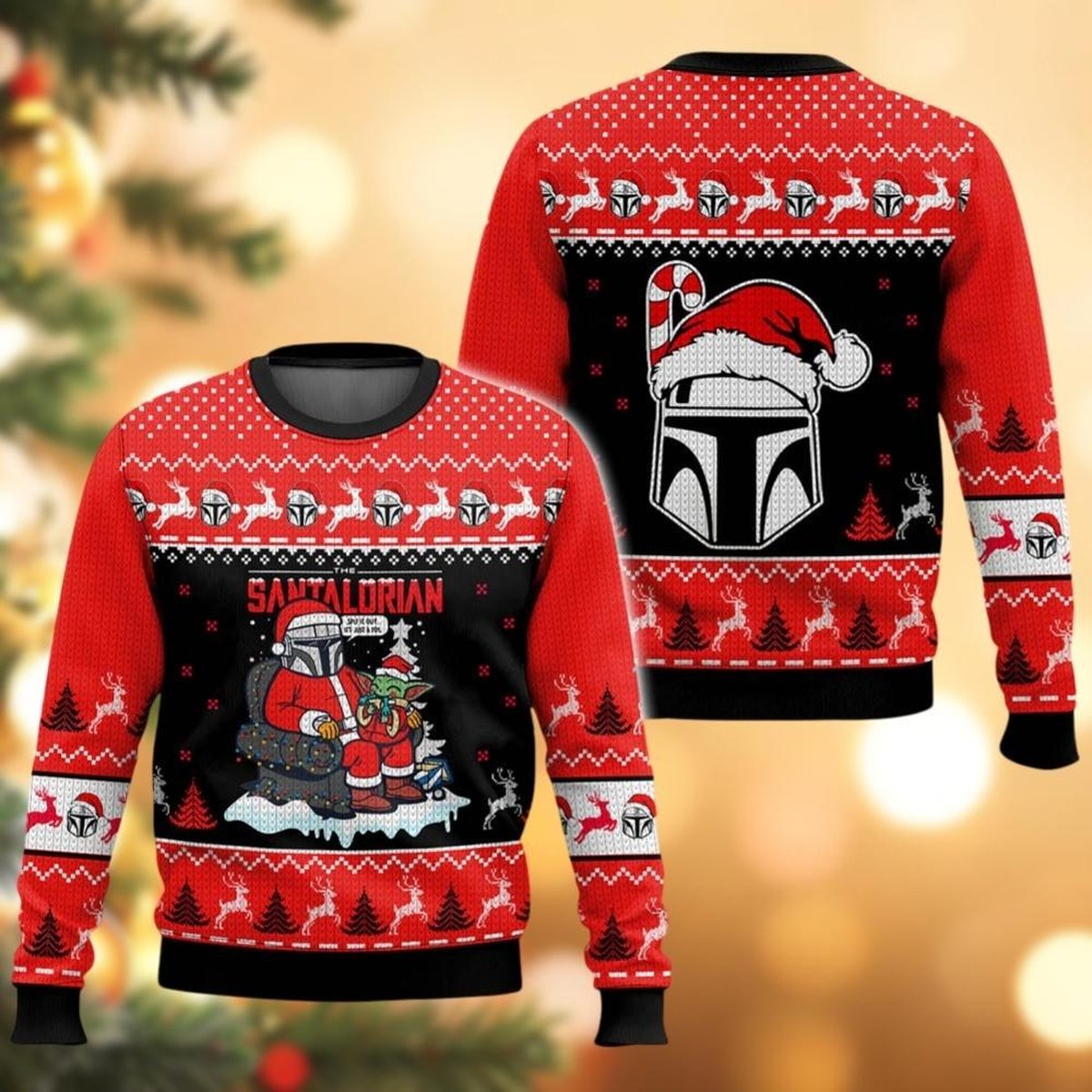 Santa Lorian Red Ugly Christmas Sweater Funny Holiday Pullover Gift Idea