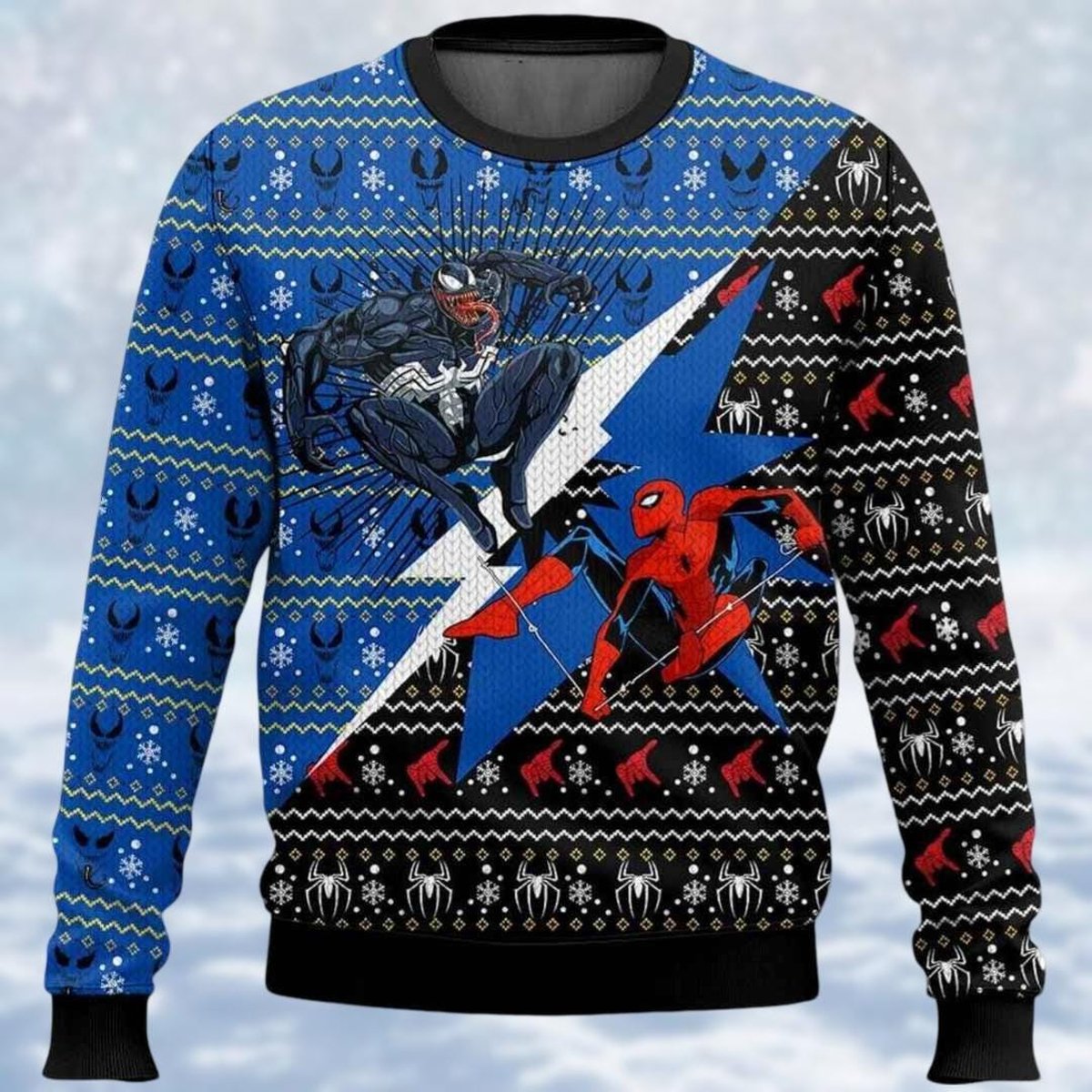 Spider Man vs Venom Ugly Sweater Marvel Christmas Gift
