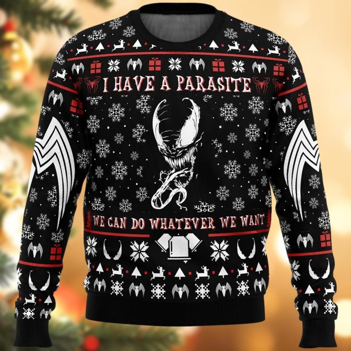 Funny Venom Black Ugly Christmas Sweater We Can Do Whatever We Want Pullover