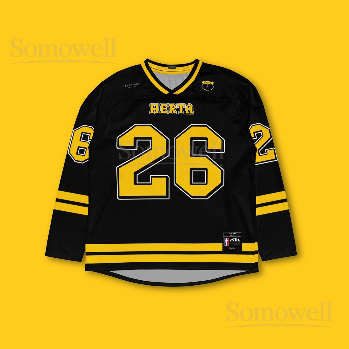 Custom Colton Herta IndyCar Hockey Jersey Shirt for Racing Fans Black and Yellow Andretti 26 Team Motorsport Apparel