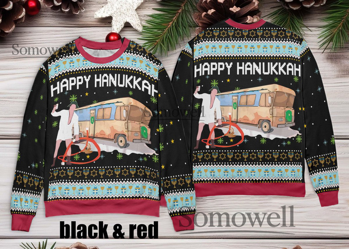 Cousin Eddie Happy Hanukkah Christmas Vacation Ugly Christmas Sweater Funny Movie Fans Edition Multi Color Edition