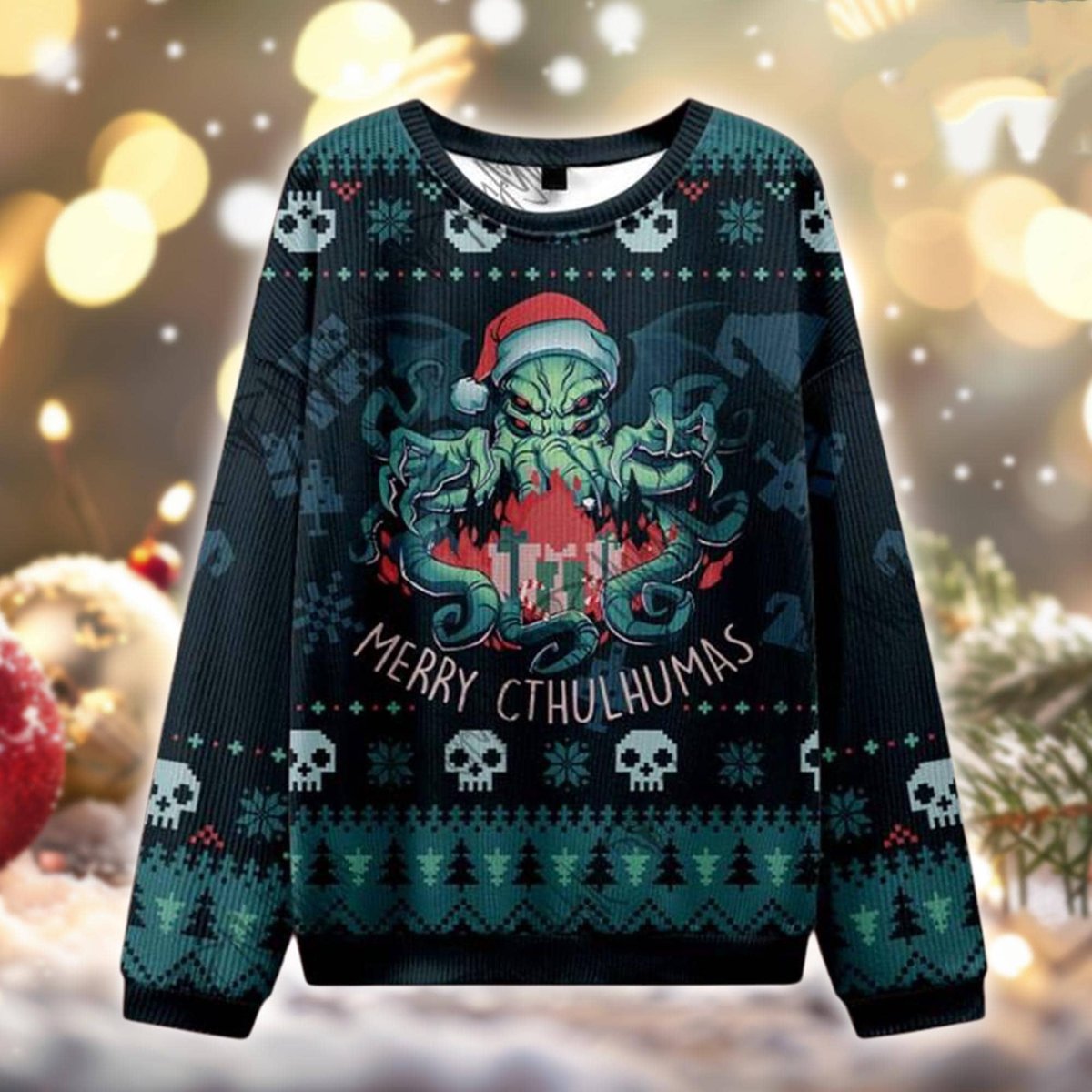 Merry Cthulhumas Ugly Christmas Sweater Lovecraft Fans Horror Holiday Gift