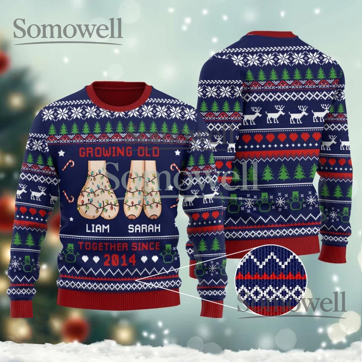 Custom 39Growing Old Together39 Funny Ugly Christmas Sweater