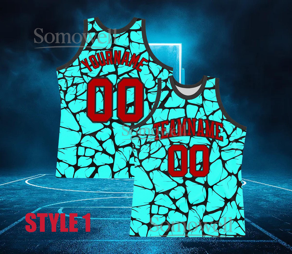 Custom Aqua Basketball Jersey with Team Name and Number Personalized Sports Apparel for Your Team