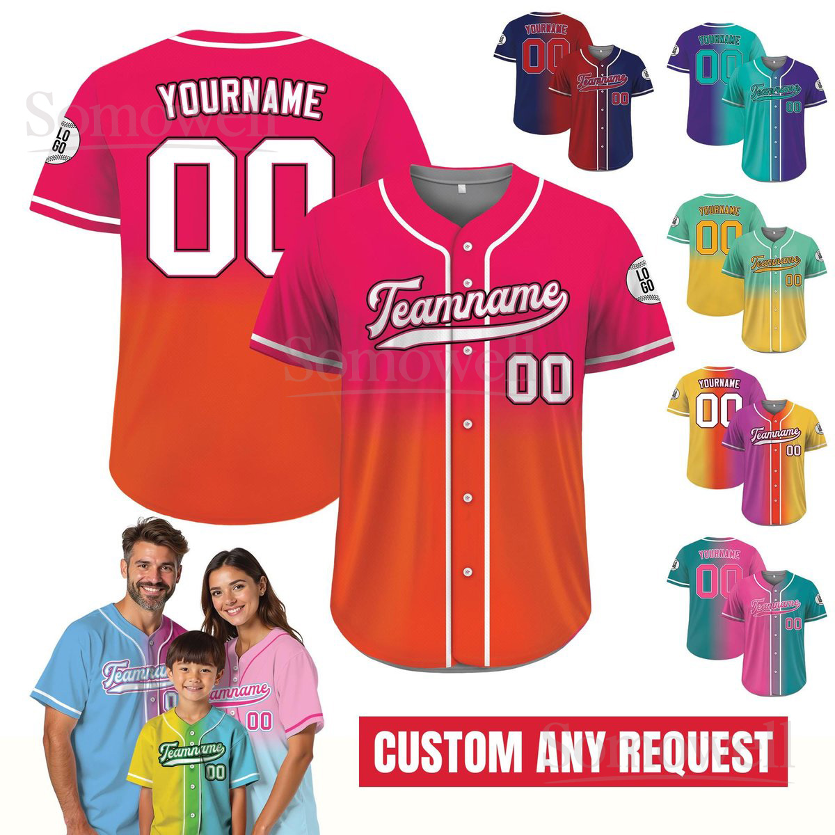 Custom Baseball Jersey Personalized with Team Name and Number Custom Request for Men Women Youth Perfect Sports Gift Idea