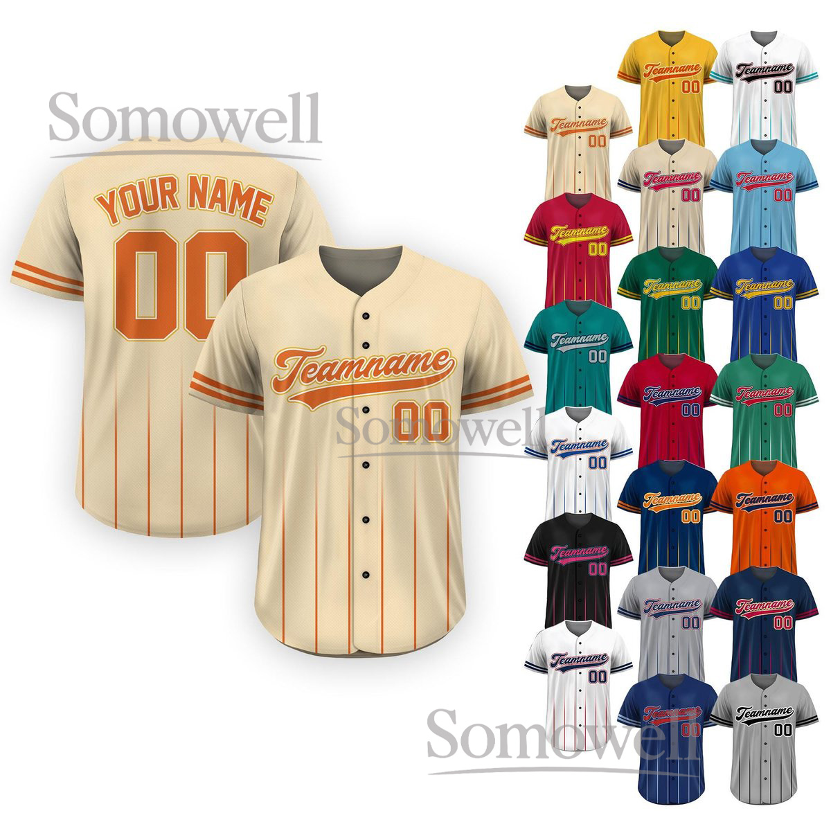 Custom Baseball Jersey with Team Name and Number Personalized for Men Women Kids and Youth Sports