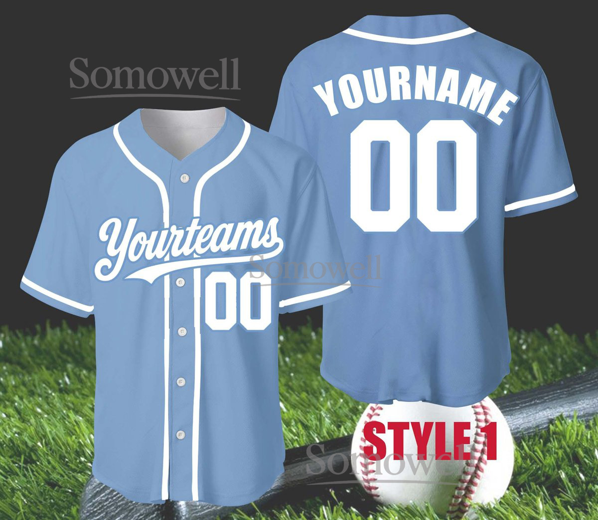 Custom Sports Jersey with Name and Number Personalized for Any Team or Event