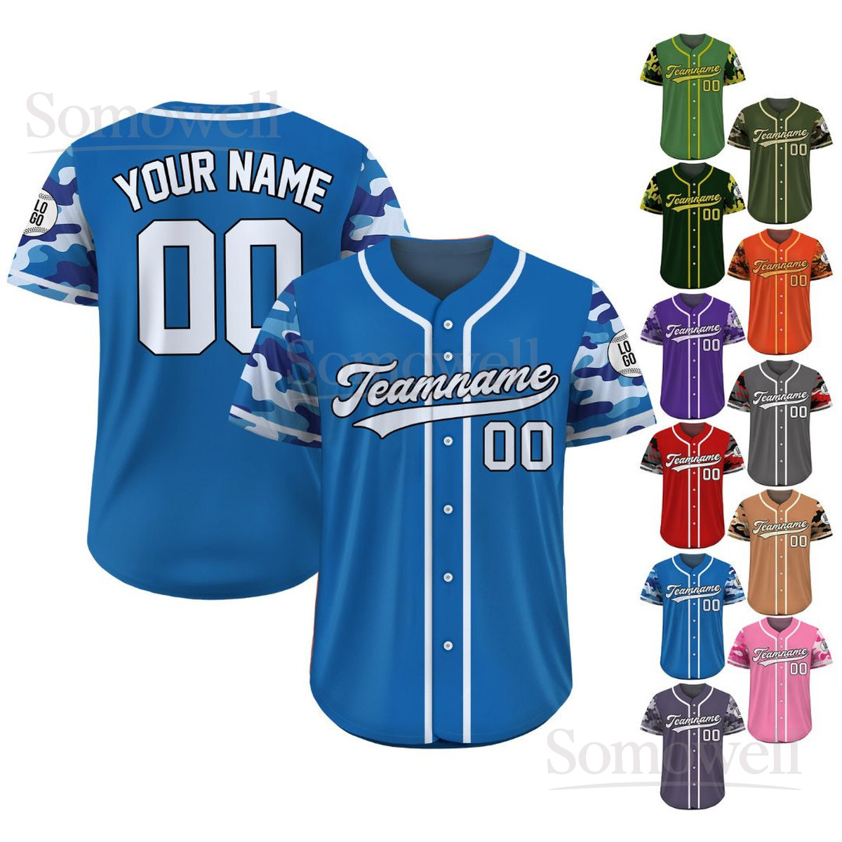 Custom Camo Baseball Jersey Personalized with Team Name and Number Custom Sports Gear for Men Women Youth Great for Outdoor Activities