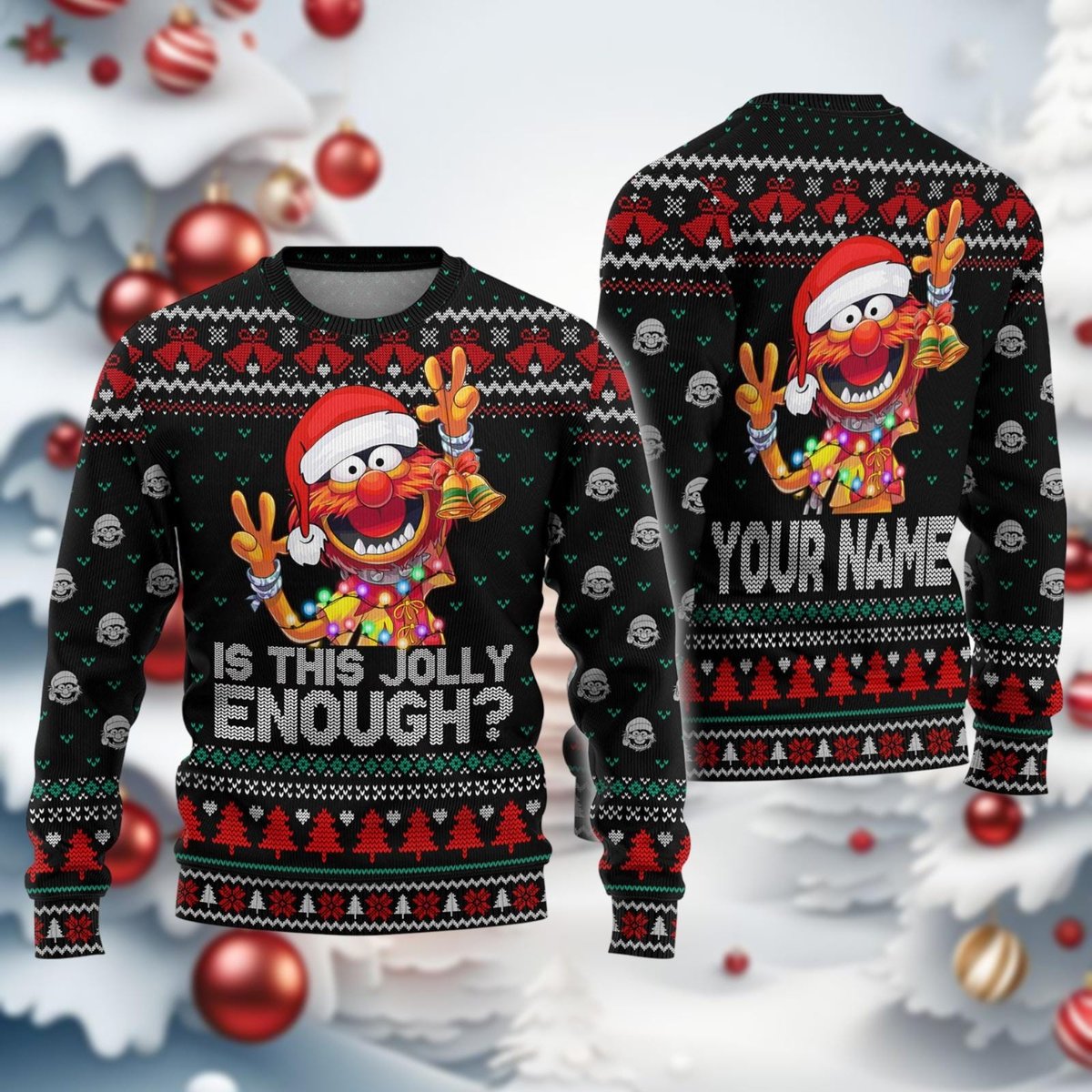 Funny Muppet Christmas Black Ugly Sweater Is This Jolly Enough Holiday Knit Jumper