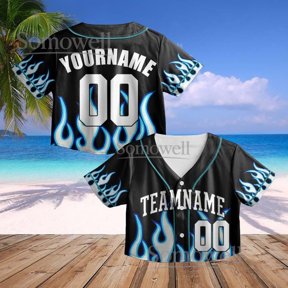 Custom Crop Flame Baseball Jersey for Men Women Youth Personalized Streetwear Jersey for Men_4374543878