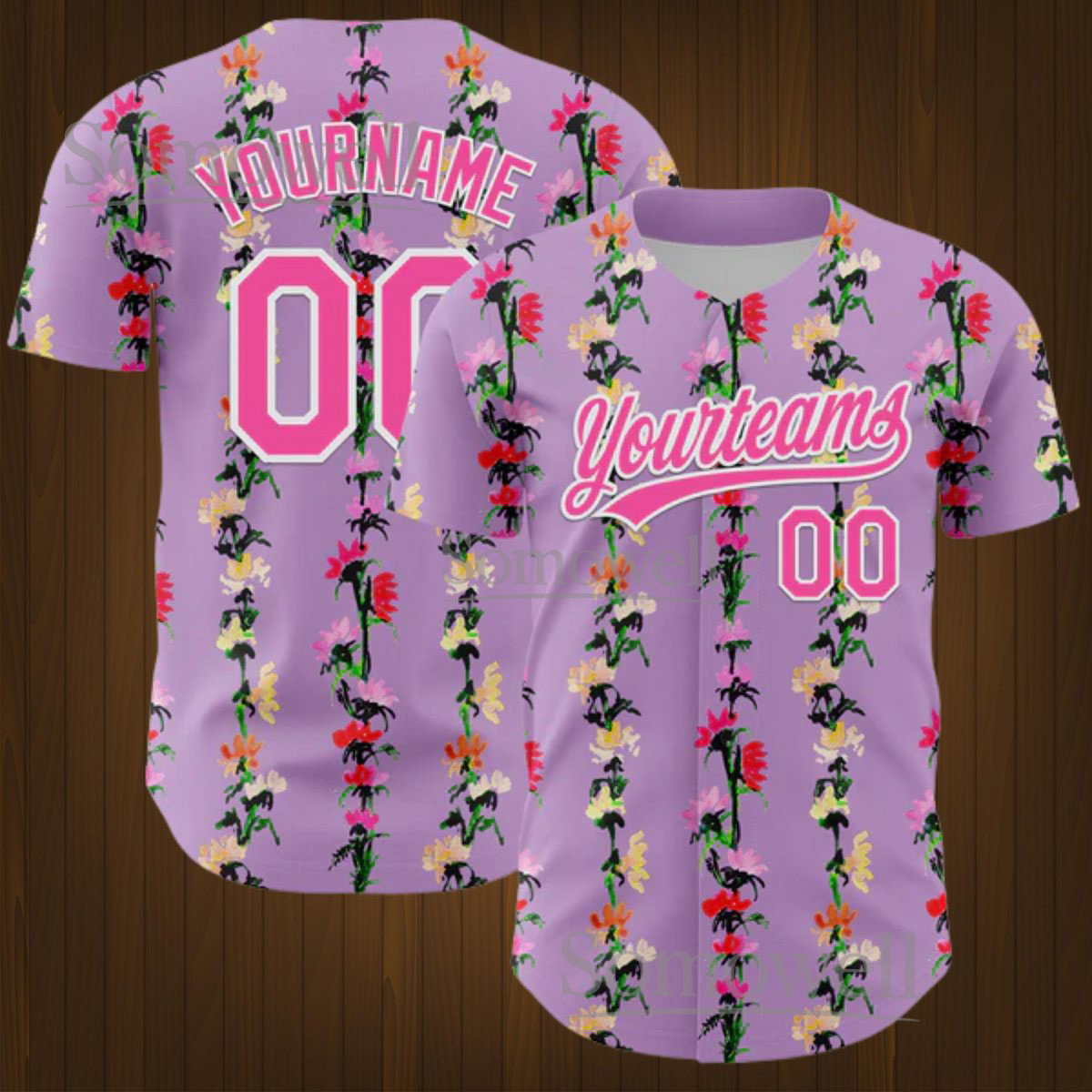 Custom Floral Baseball Jersey with Personalized Team Shirt for Casual and Athletic Wear