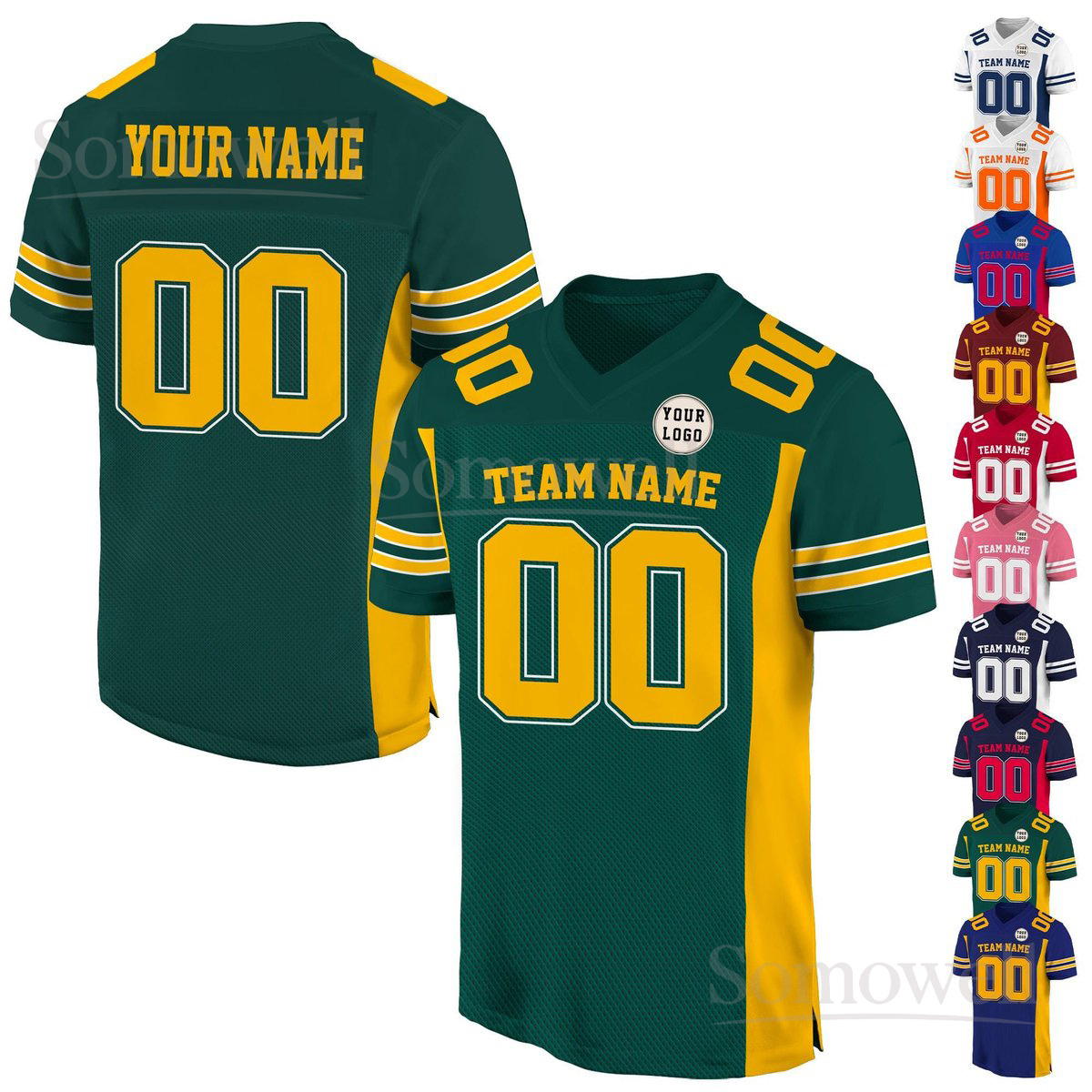 Custom Football Jersey Many Colors For Adult And Kid Personalized Team Name Number Shirt
