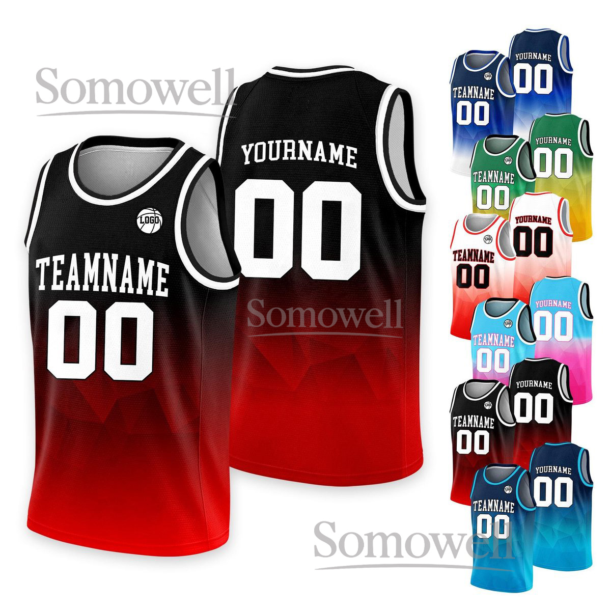 Custom Gradient Basketball Jersey for Men, Women, Youth, and Kids in Various Color Options