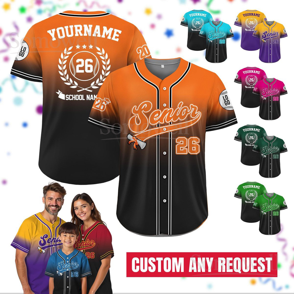 Custom Graduation Senior 2026 Baseball Jersey Personalized for Men and Women Custom Name and Number
