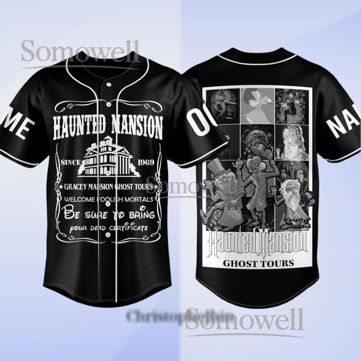 Custom Haunted Mansion Baseball Jersey Personalized Team Name and Number