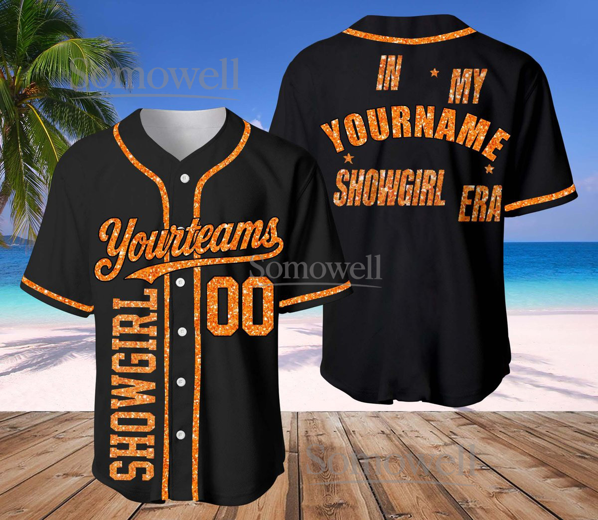 Custom In My Showgirl Era Baseball Jersey with Personalized Team Name and Number Available in Multiple Colors
