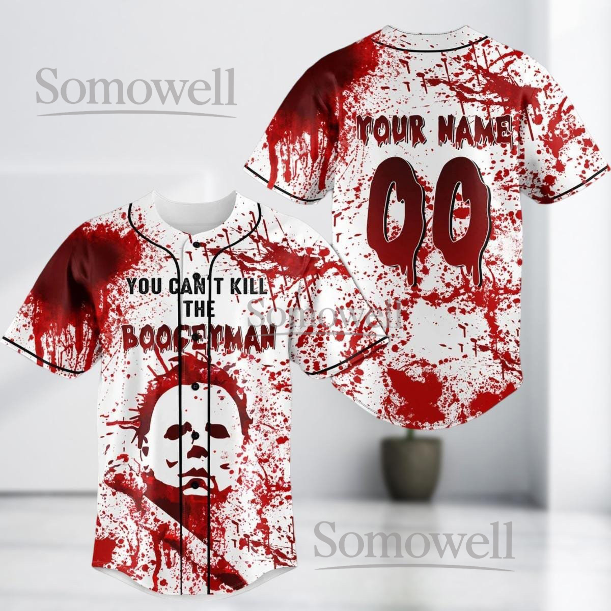 Custom Michael Myers Baseball Jersey Shirt Personalized Horror Halloween Gift