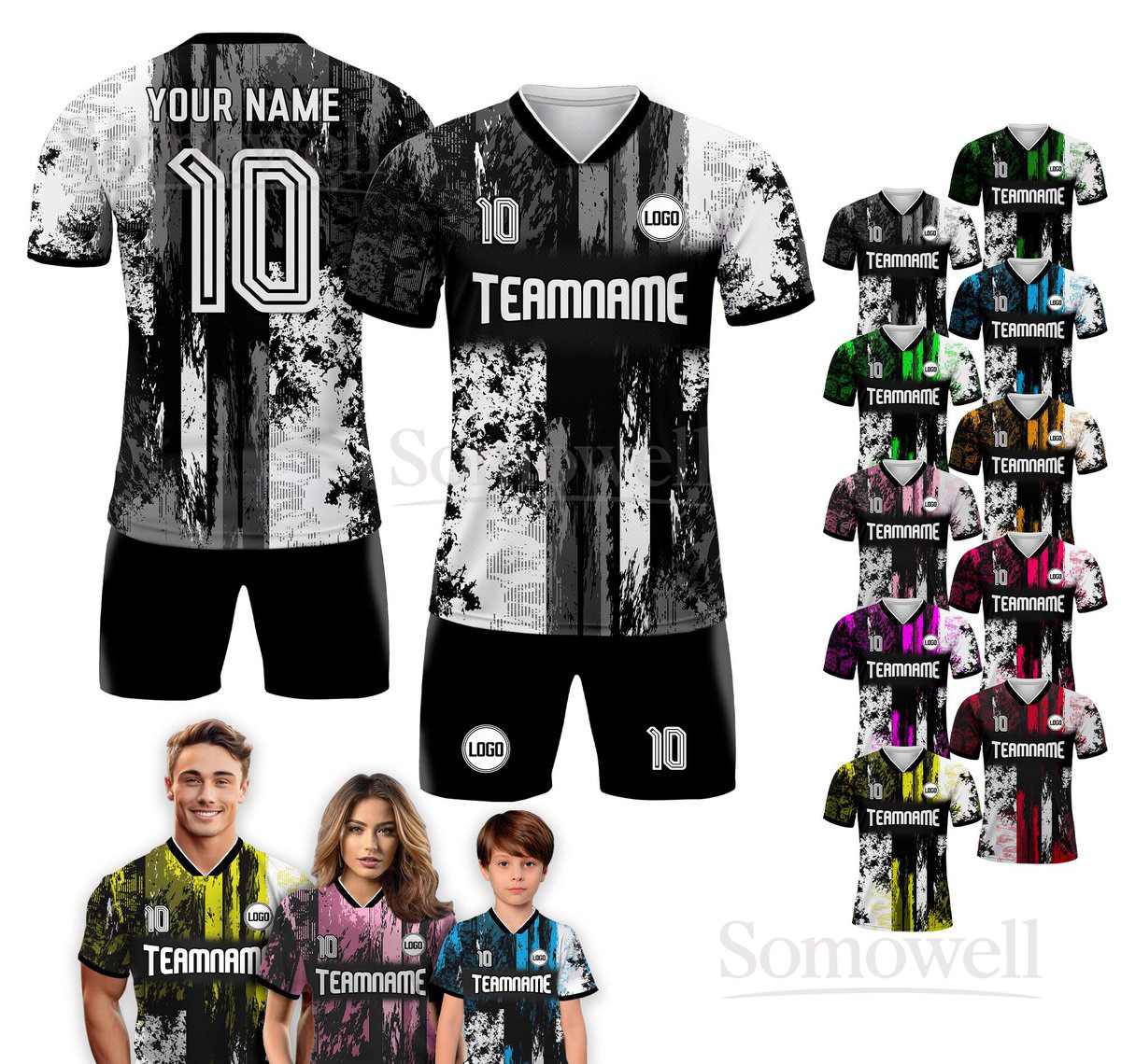 Custom Name Soccer Jersey for Men Women Youth Kid Team Uniform Personalized Sportswear Multi Color Edition