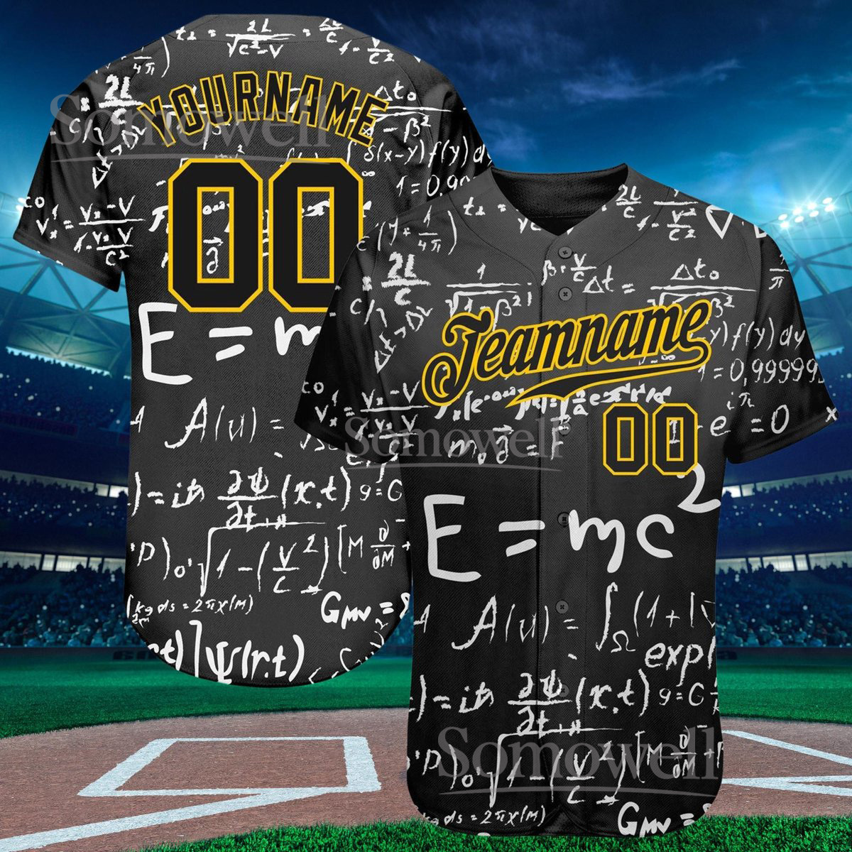 Custom Physics Formula Baseball Jersey Personalized Team Design Custom Name Number Gift