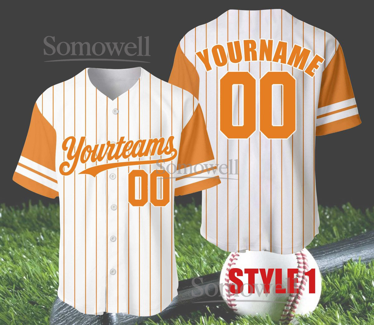 Custom Pinstripe Baseball Jersey with Personalized Team Name and Number For Men