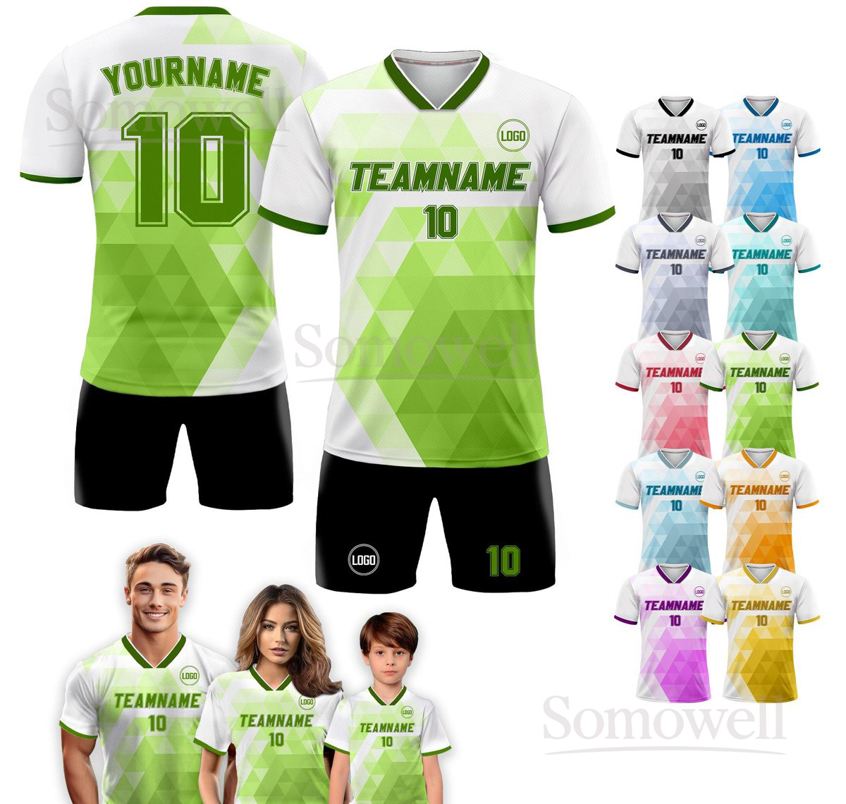 Custom Soccer Jersey Many Colors For Adult Kid Team Uniform Personalized Name Number Logo