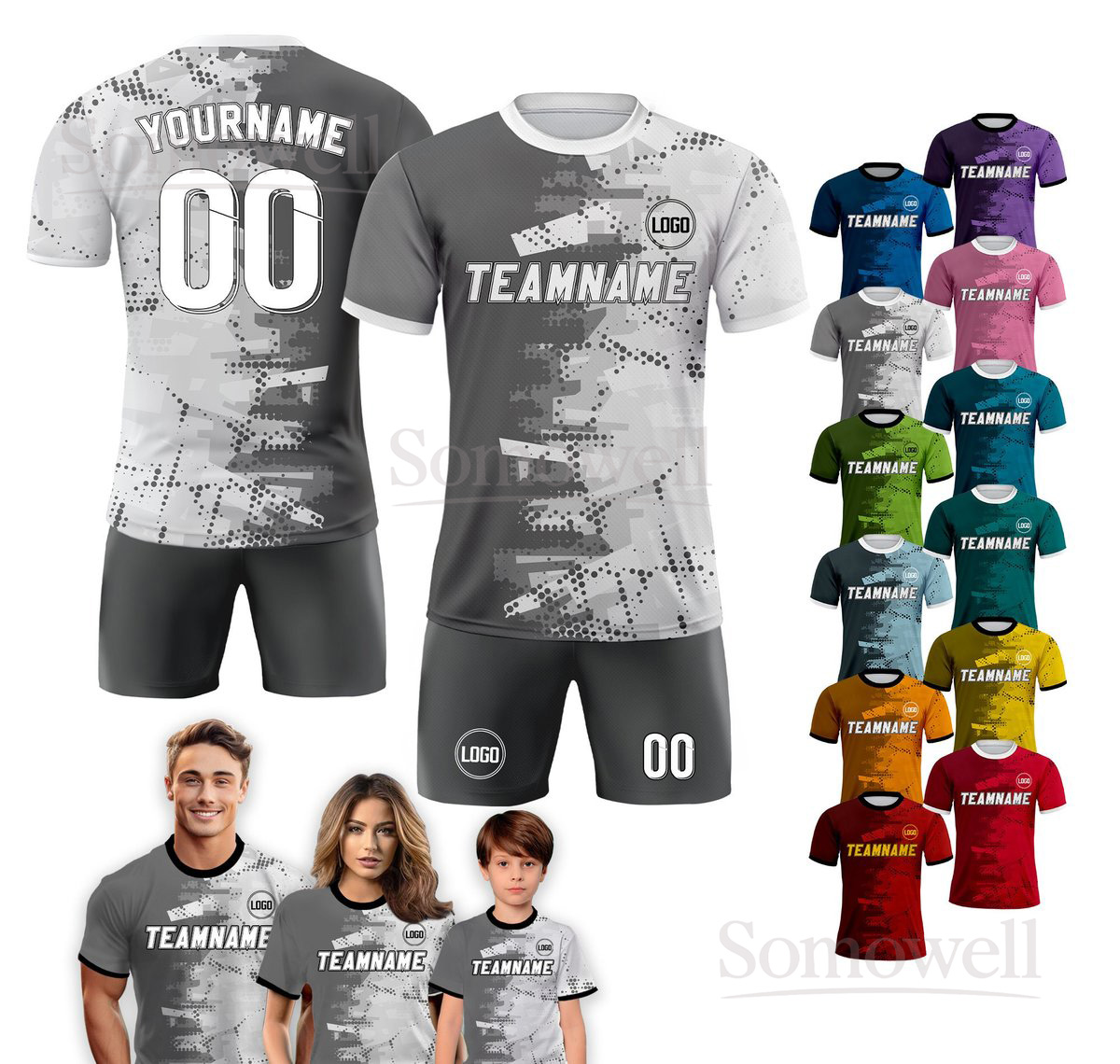 Custom Soccer Jersey For Men Women Youth Kid Team Uniform Personalized Sports Outfit Multi Color Edition