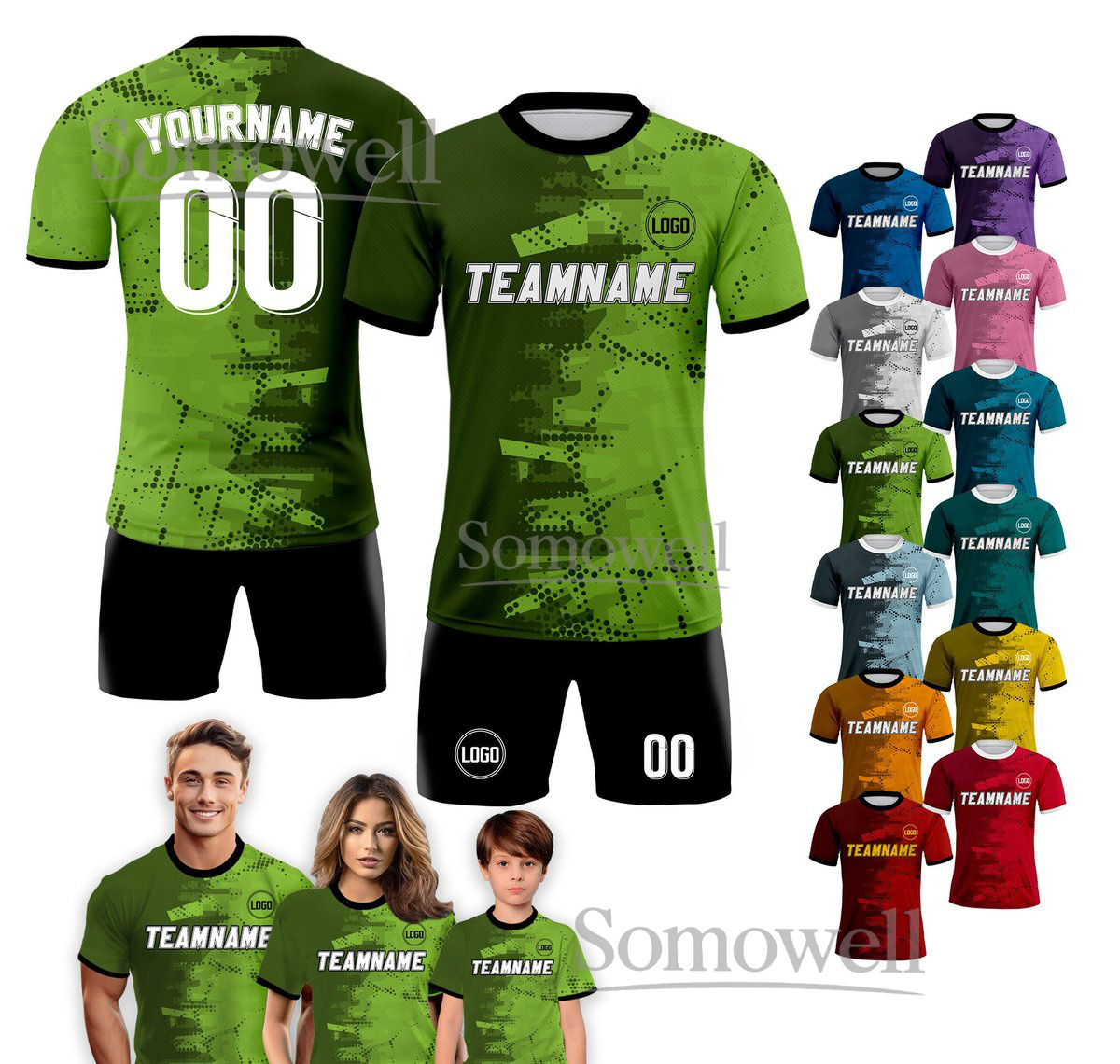 Custom Soccer Jersey Digital Camo Print Personalized Team Logo Name and Number Edition