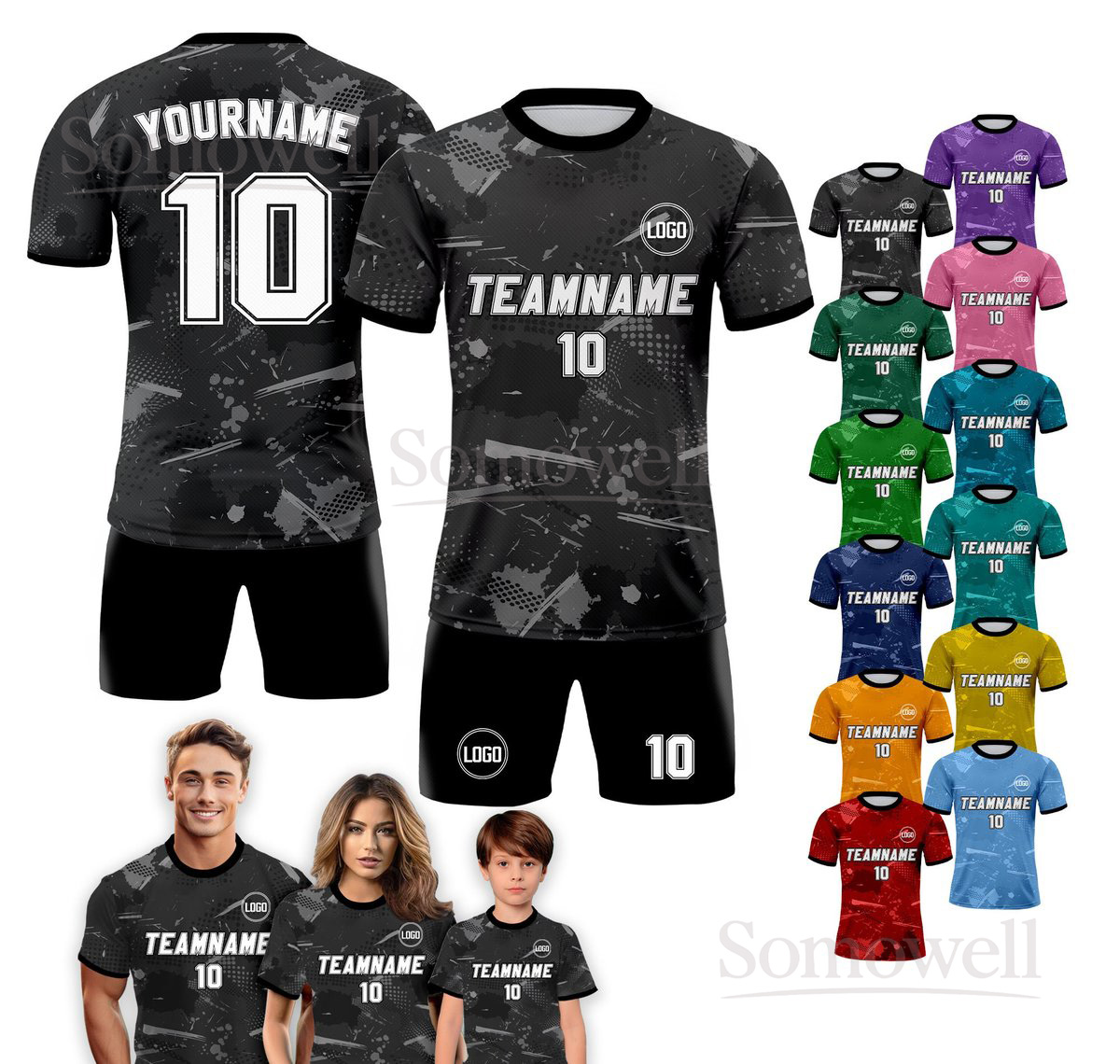 Custom Soccer Jersey for Men Women Youth Kid Team Uniform Personalized Name Number Sportswear Multi Color Edition
