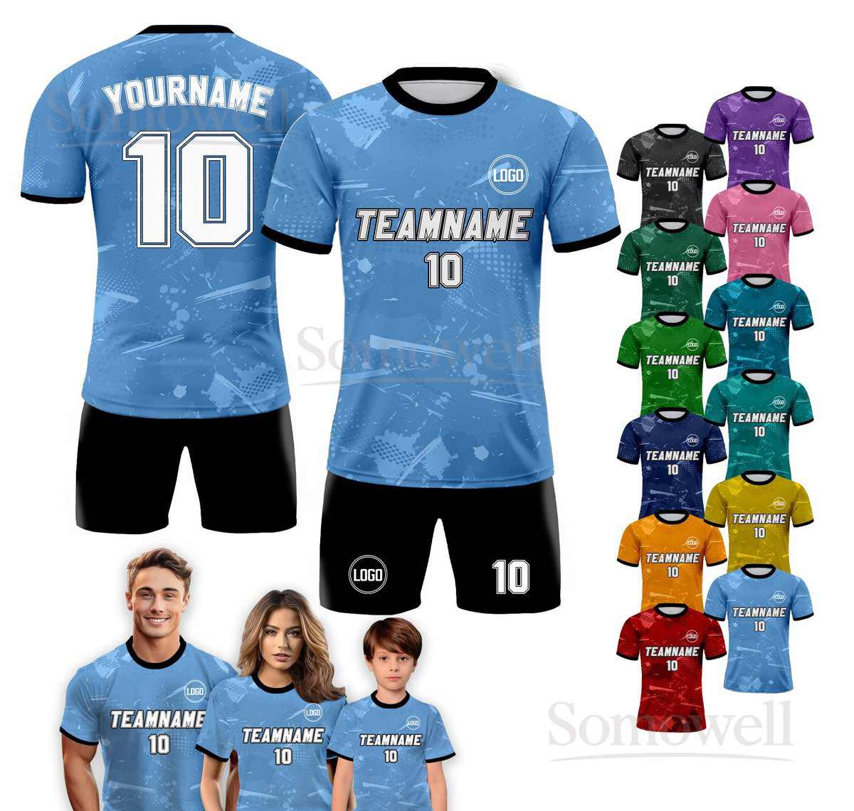 Custom Soccer Jersey for Men, Women, Youth, and Kids, Personalized Team Uniform Available in Various Colors