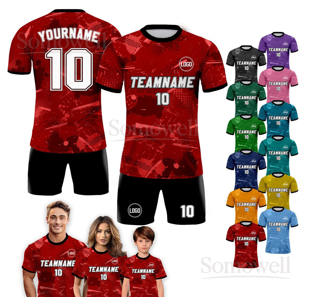 Custom Soccer Jersey Personalized Team Uniform Sportswear for Men Women and Kids