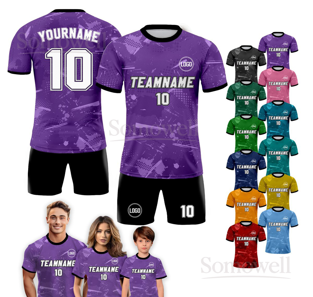 Custom Soccer Jersey Many Colors For Men Women Youth Kid Team Uniform Personalized Name Number