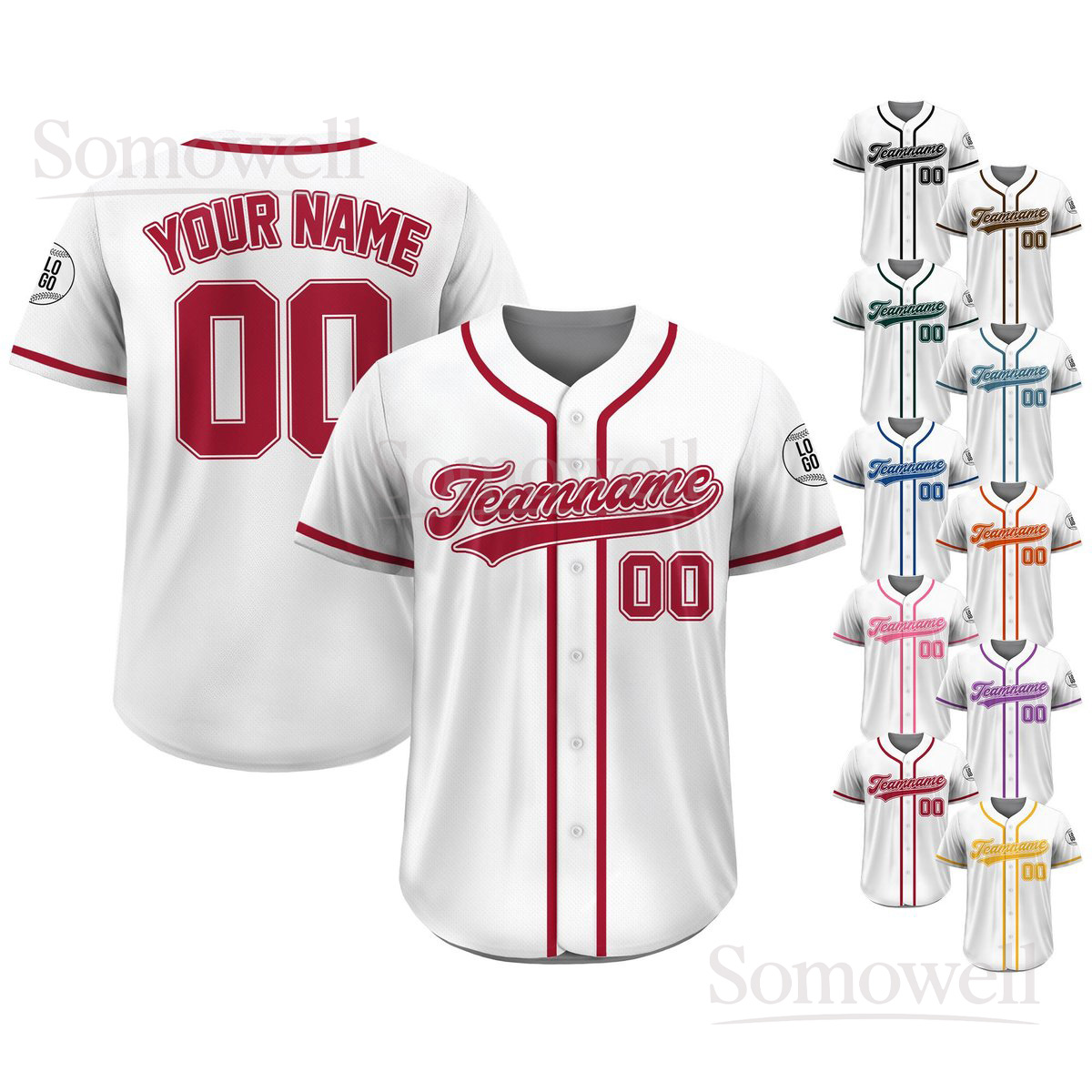 Custom Team Name Number Logo Baseball Jersey Shirt Personalized Classic Sports Uniform Multi Color Edition