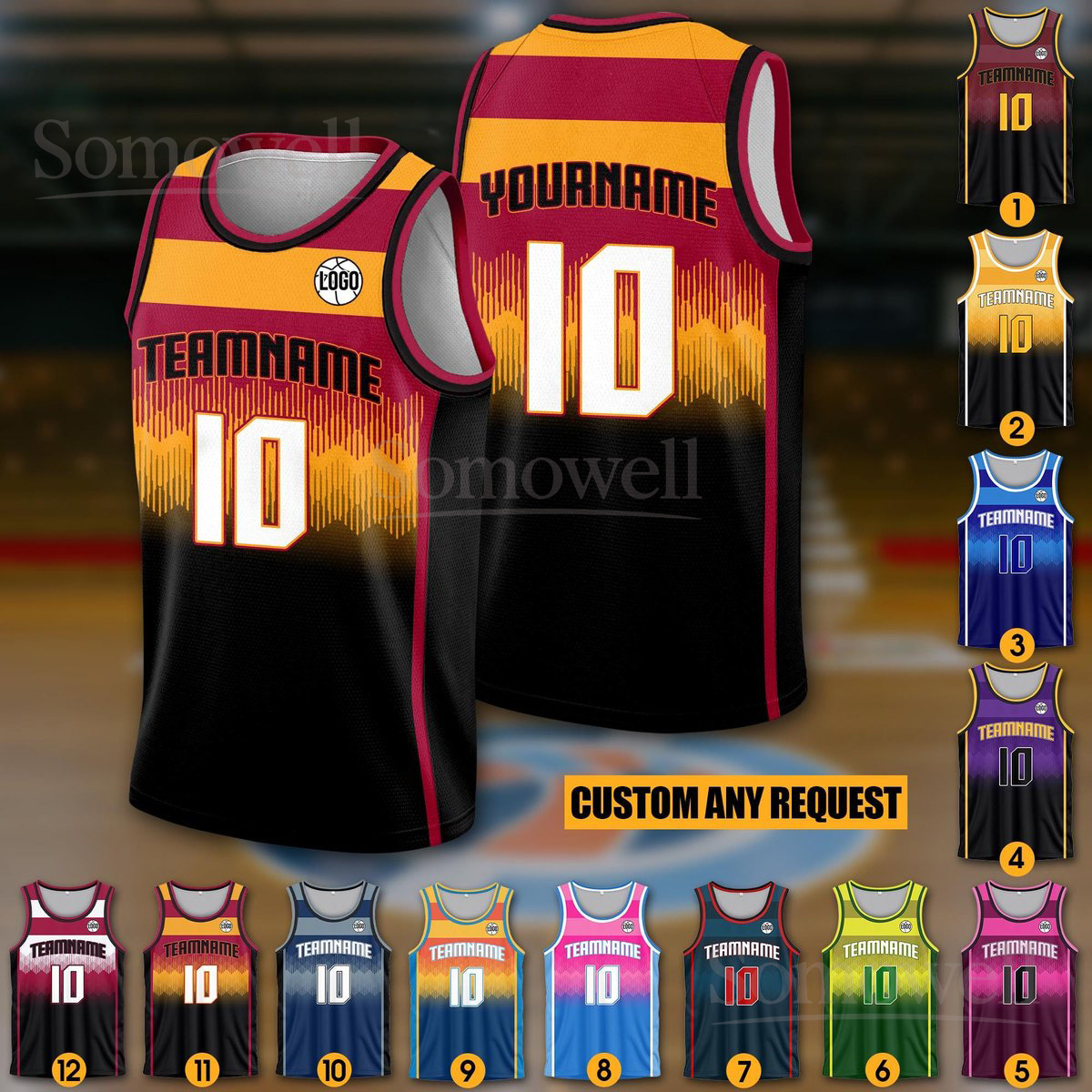 Custom Basketball Jersey Personalized Team Name Number and Logo for Men Women and Kids