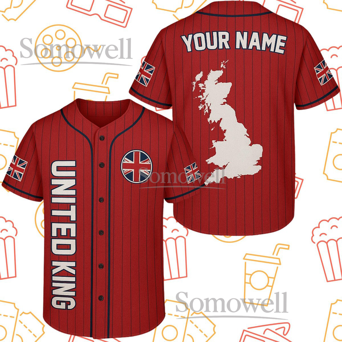 Custom United Kingdom Baseball Jersey Design Personalized Name Number Gift