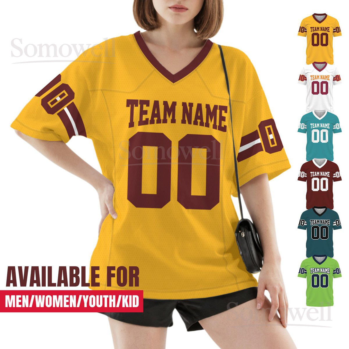 Customized Football Jersey for Men Women Youth Kids Personalized Team Name Number Shirt Multi Color Edition